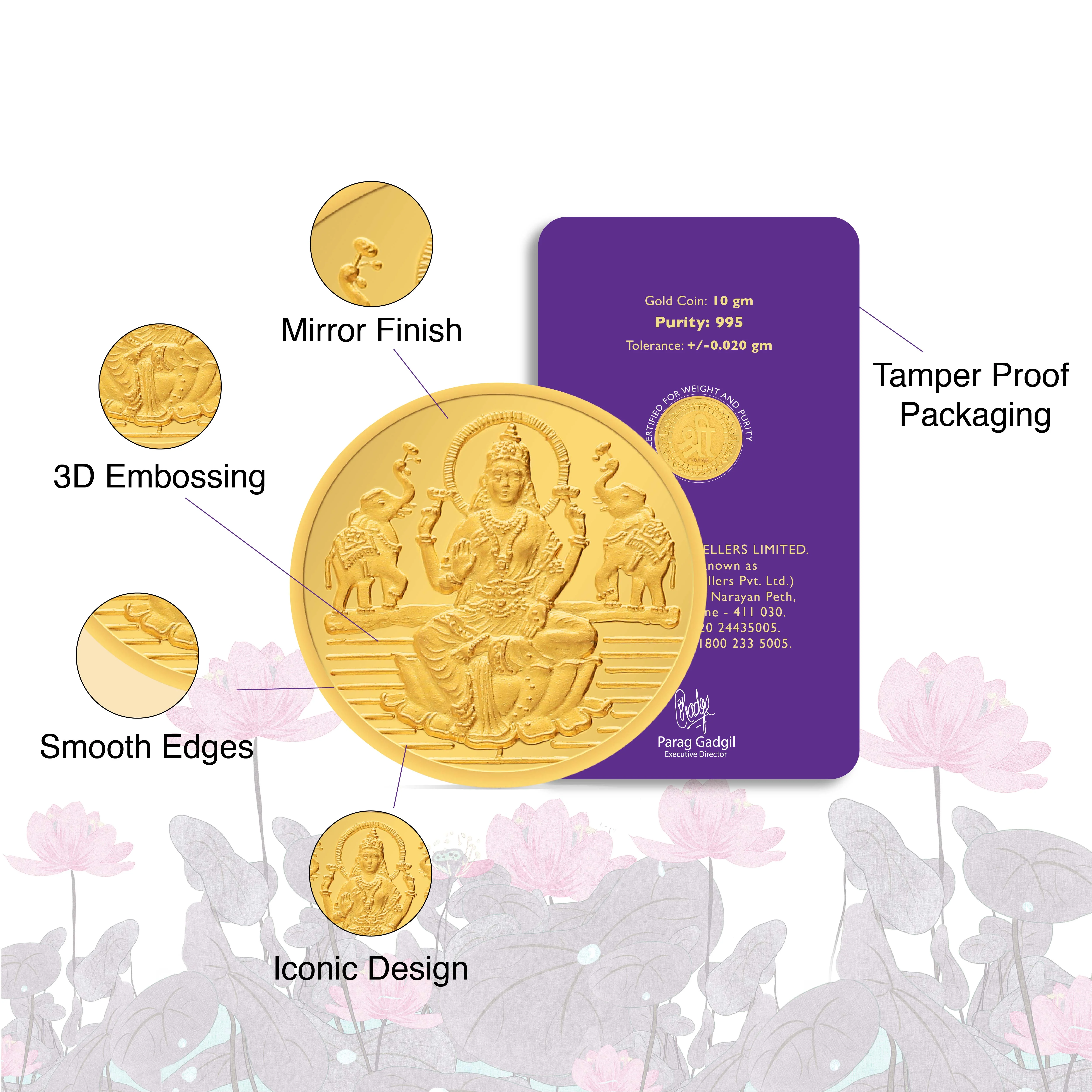 1 Gram 24 KT (995) Laxmi Shree Gold Coin - Image 4