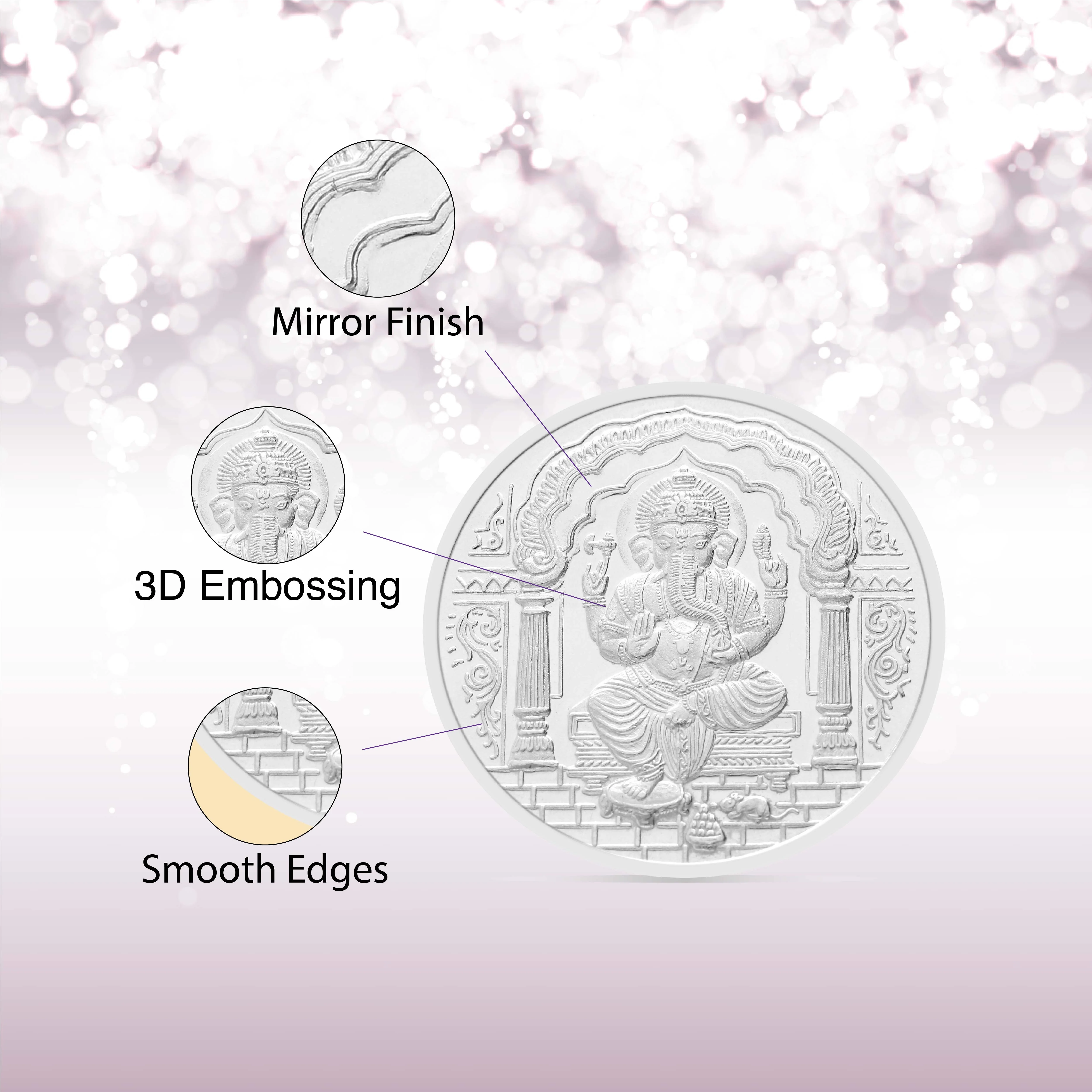 10 gms Ganesha Om Silver Coin - Image 4