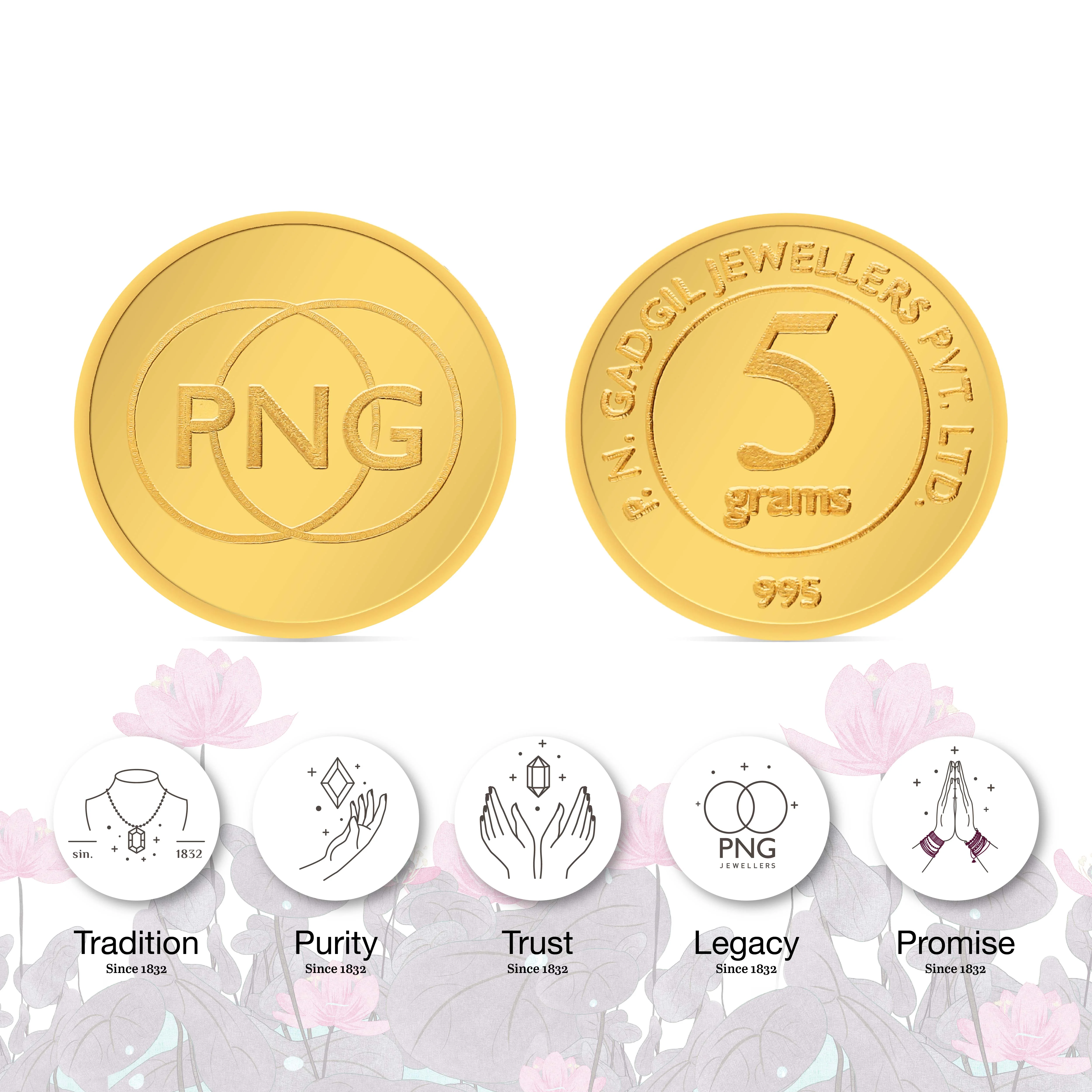 5 Gram 24 KT (995) PNG Gold Coin - Image 3