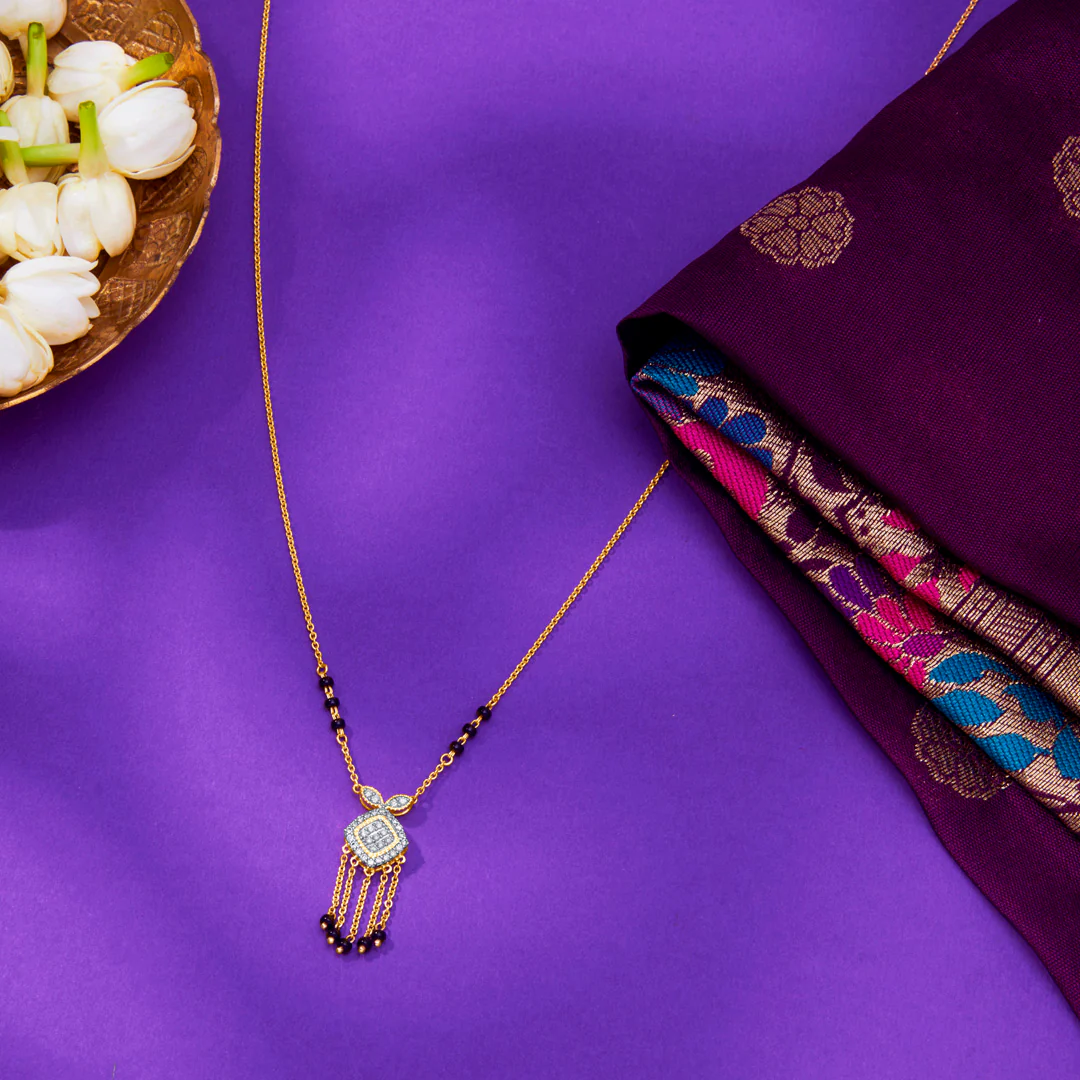 Amoura Charm Gold & Diamond Modern Mangalsutra for Women