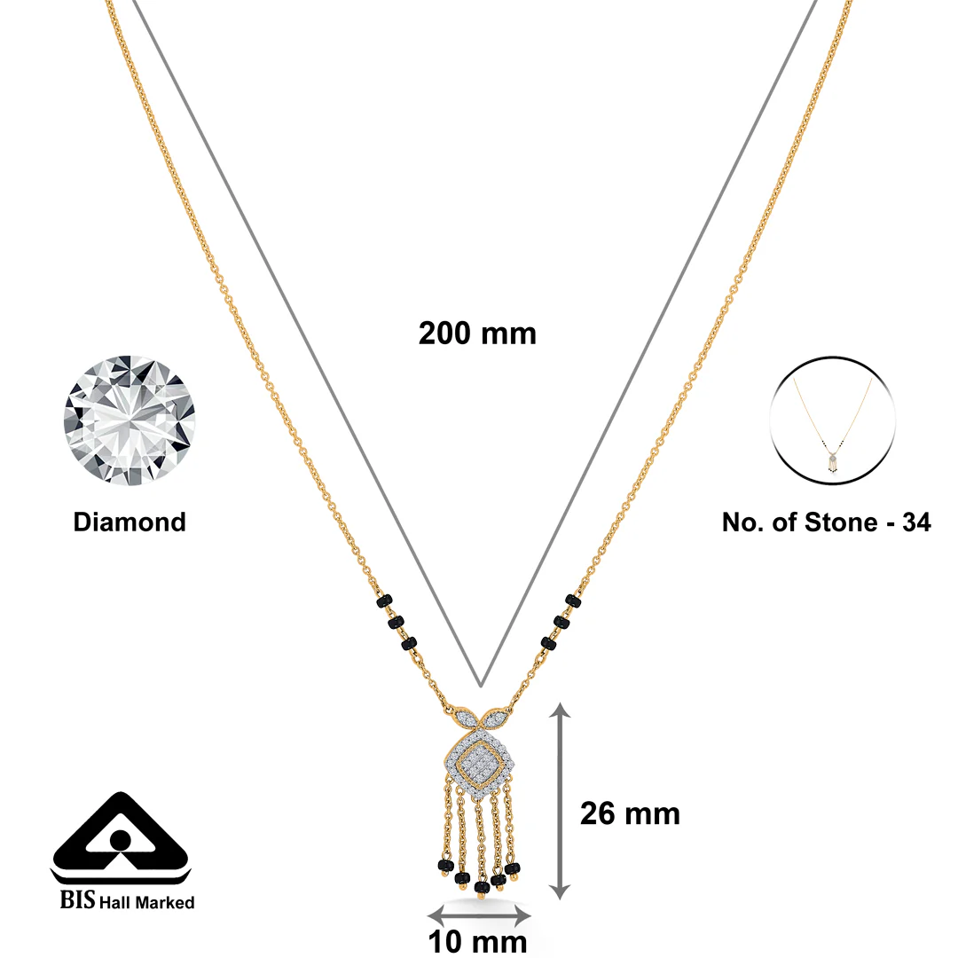 Amoura Charm Gold & Diamond Modern Mangalsutra for Women - Image 2