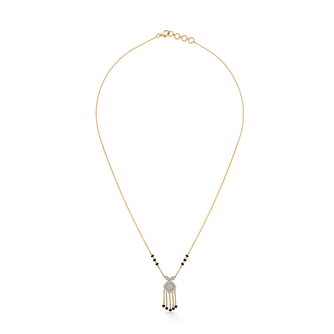 Amoura Charm Gold & Diamond Modern Mangalsutra for Women - Image 3