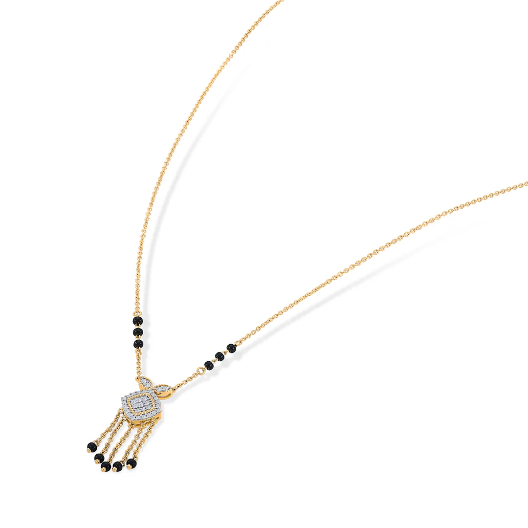 Amoura Charm Gold & Diamond Modern Mangalsutra for Women - Image 4