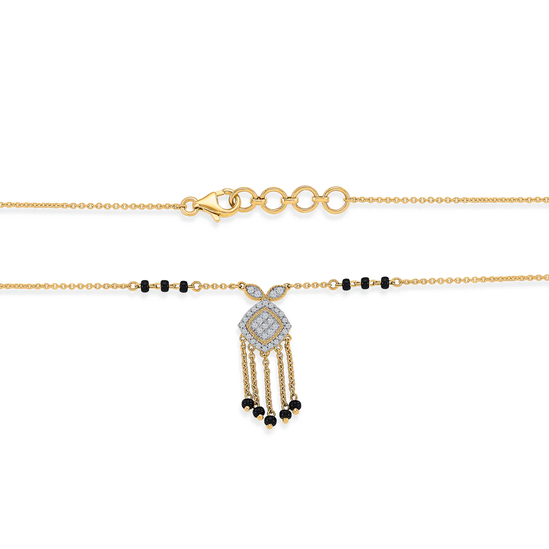 Amoura Charm Gold & Diamond Modern Mangalsutra for Women - Image 5