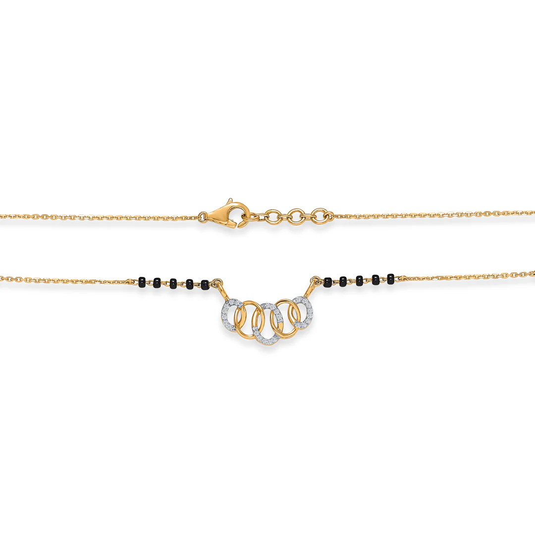 Angelic Glow Gold & Diamond Modern Mangalsutra For Women - Image 4