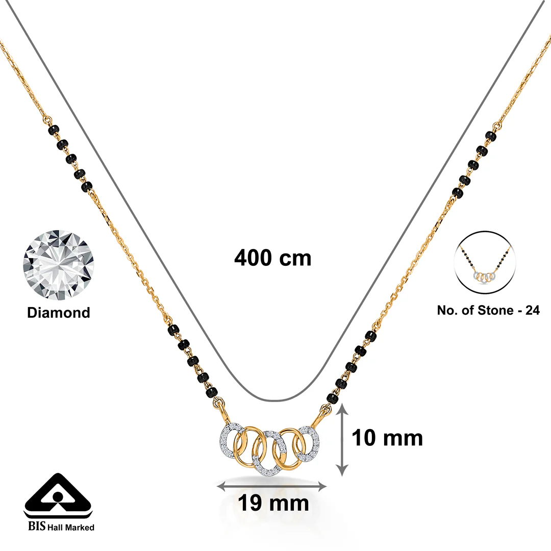 Angelic Glow Gold & Diamond Modern Mangalsutra For Women - Image 5