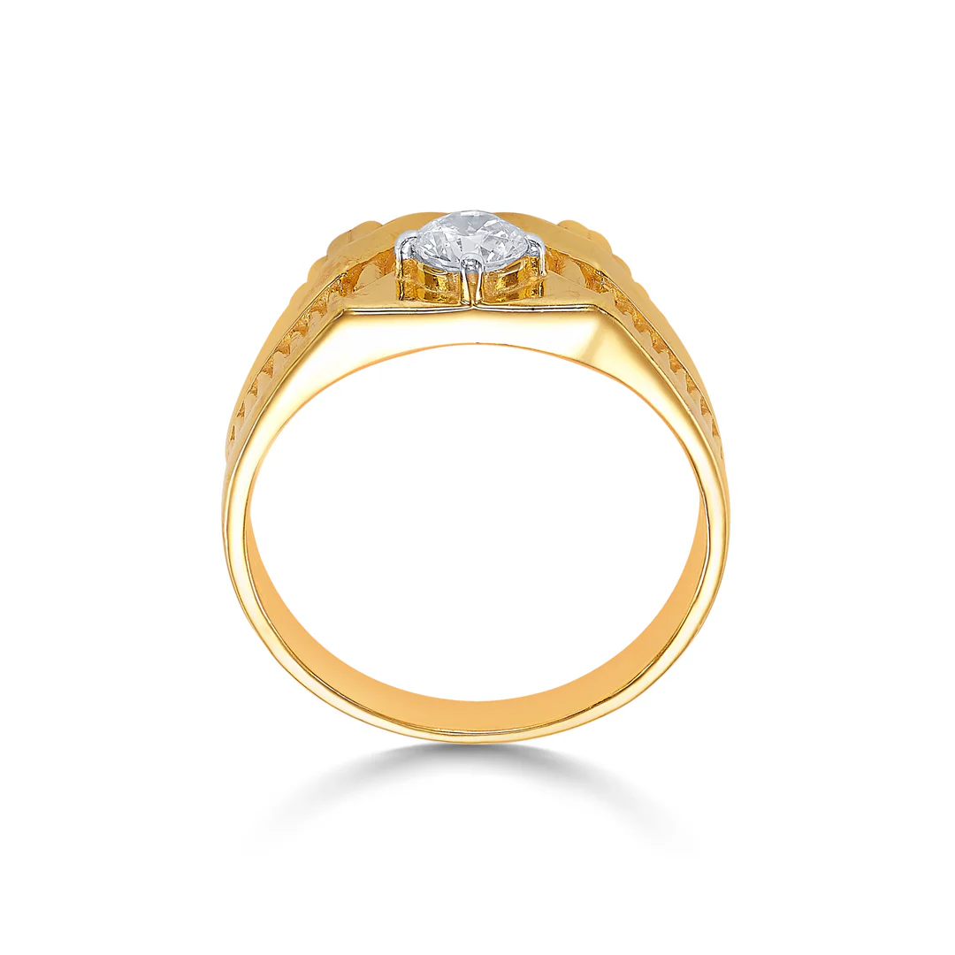 Apex Shine Yellow Gold Men's Ring - Image 4