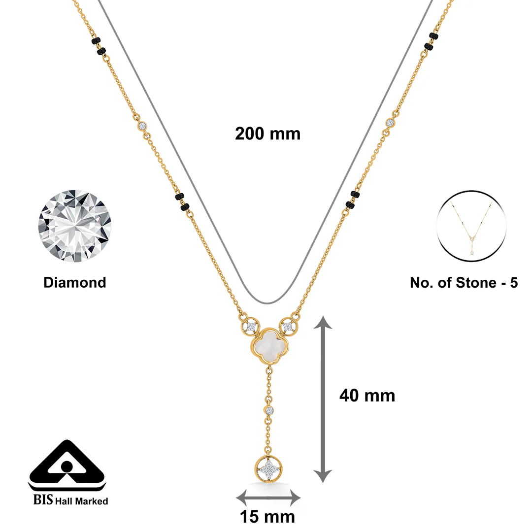 Arista Glow Gold & Diamond Modern Mangalsutra for Women - Image 2