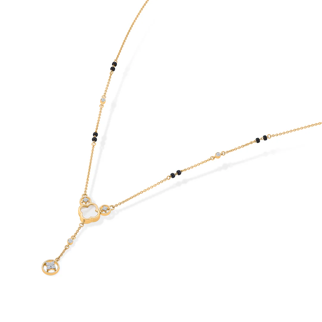 Arista Glow Gold & Diamond Modern Mangalsutra for Women - Image 4