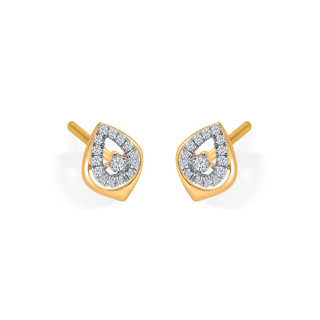 Astral Gold & Diamond Stud Earring For Women - Image 3