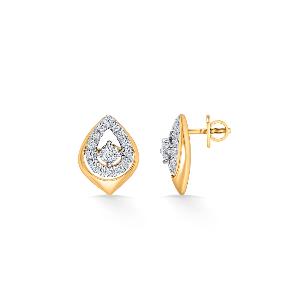 Astral Gold & Diamond Stud Earring For Women - Image 4