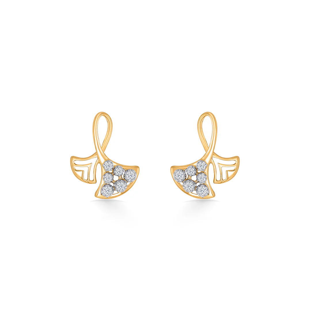 Aurora Ripple Gold & Diamond Pendant Set For Women - Image 5