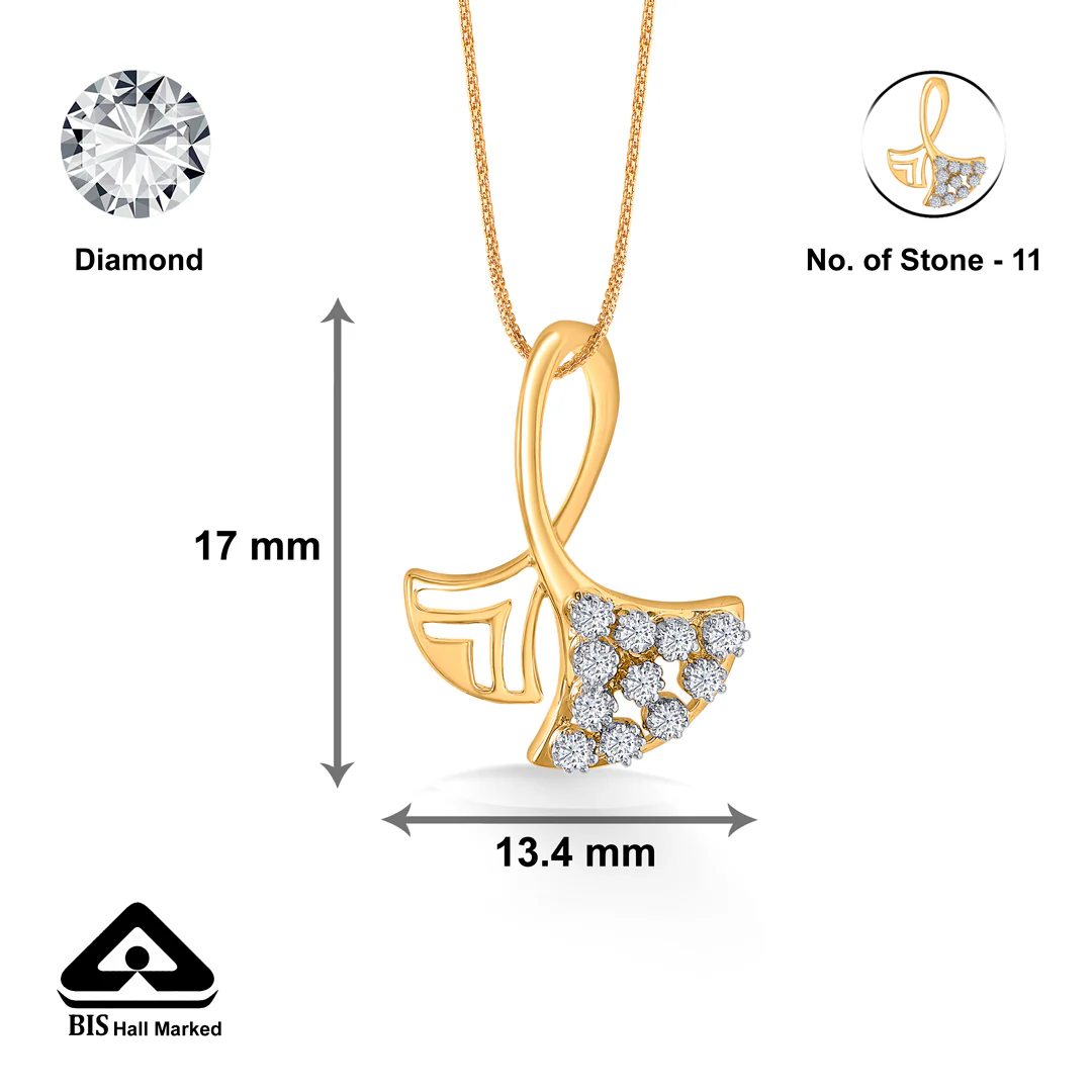 Aurora Ripple Gold & Diamond Pendant Set For Women - Image 9