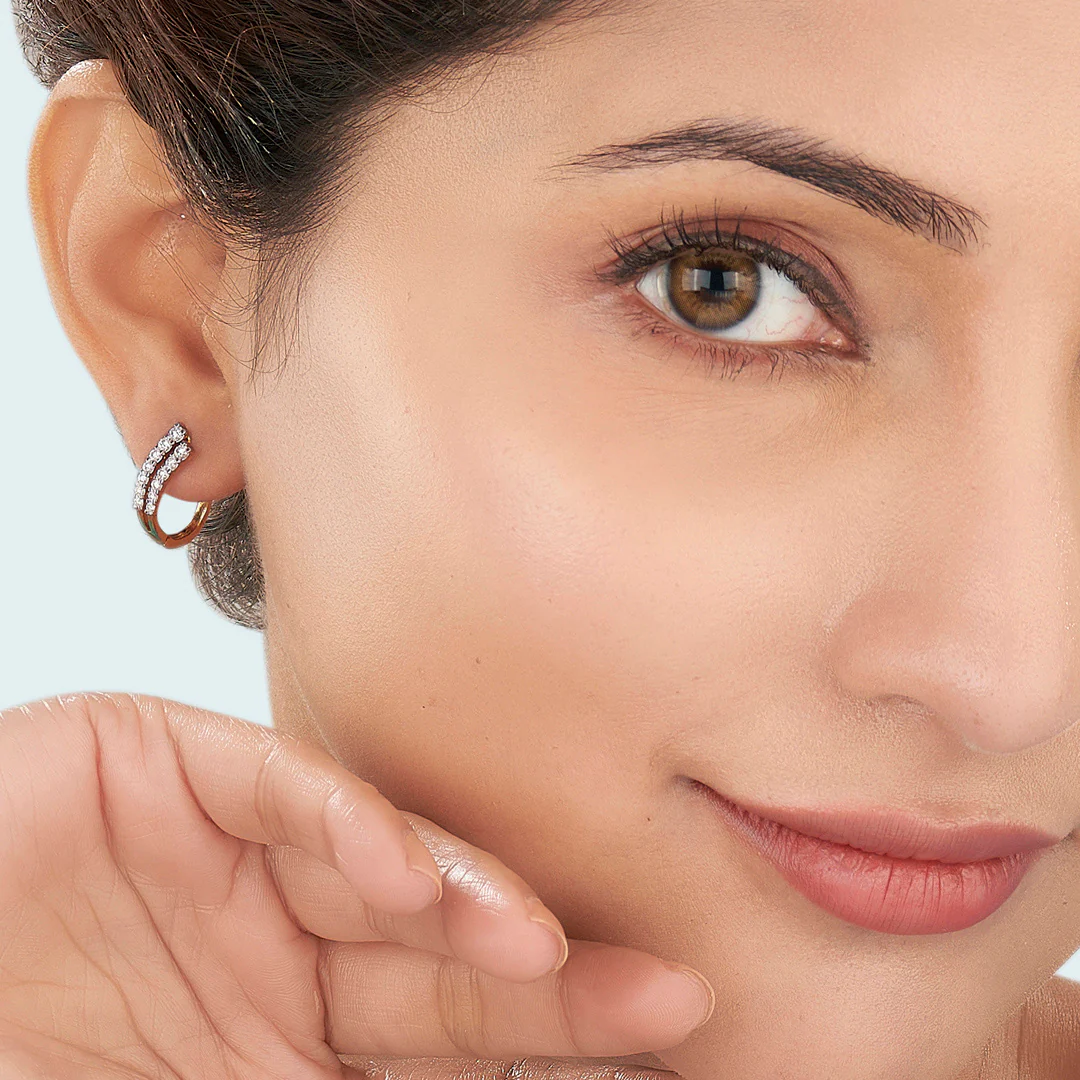 Aurora Twist Gold Stud Diamond Earring for Women - Image 2