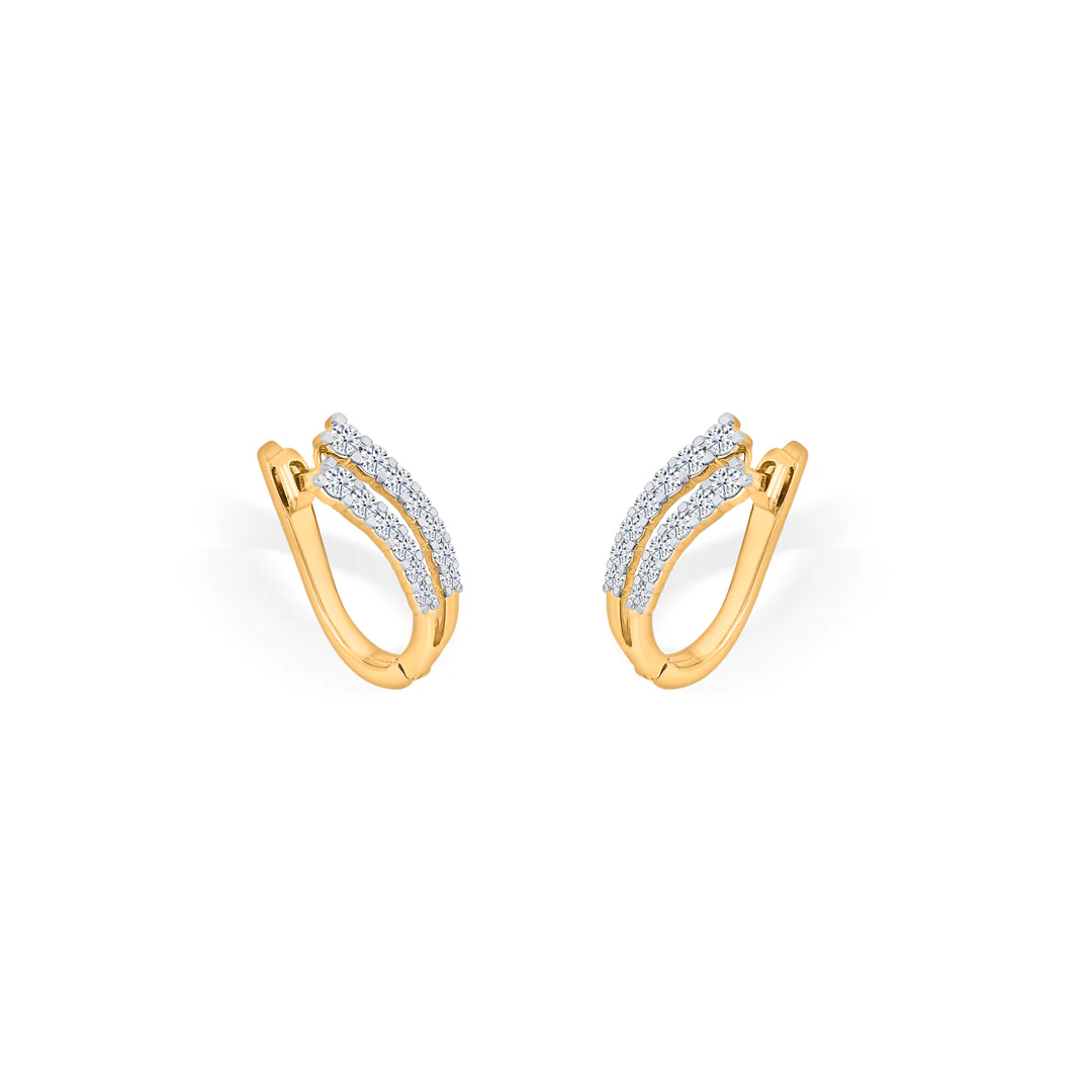 Aurora Twist Gold Stud Diamond Earring for Women - Image 3