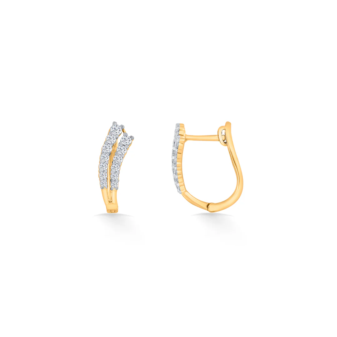 Aurora Twist Gold Stud Diamond Earring for Women - Image 4