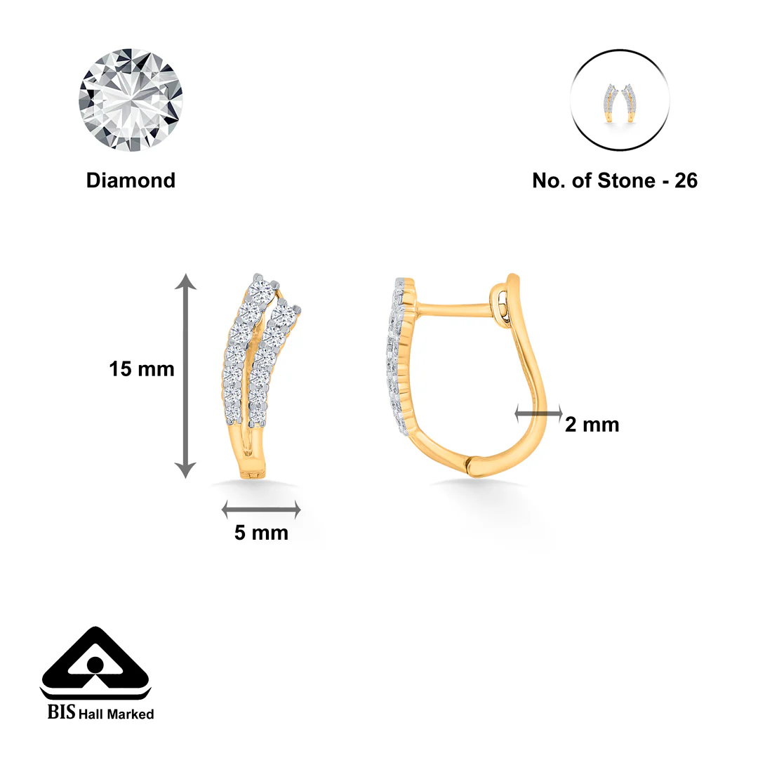 Aurora Twist Gold Stud Diamond Earring for Women - Image 5