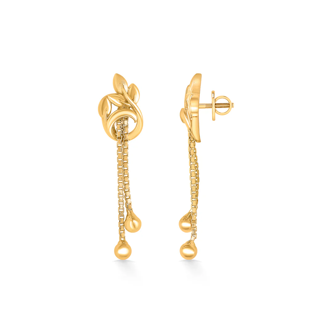 Azra Bloom Gold Dangler Earring - Image 2