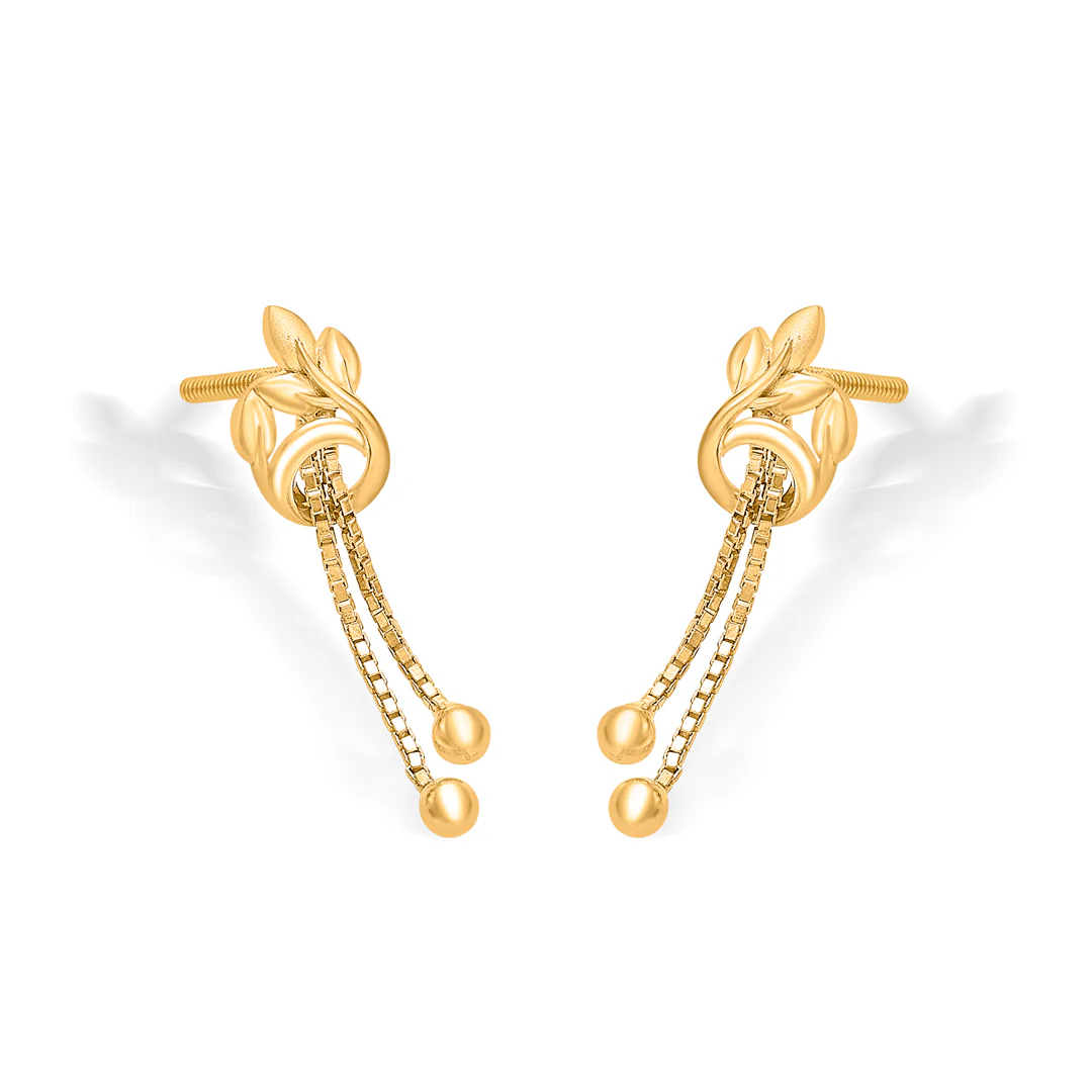 Azra Bloom Gold Dangler Earring - Image 3