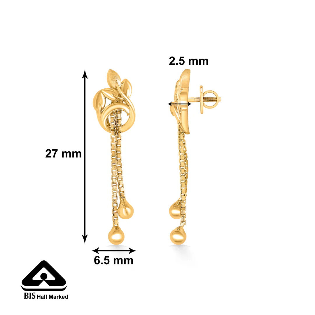 Azra Bloom Gold Dangler Earring - Image 4
