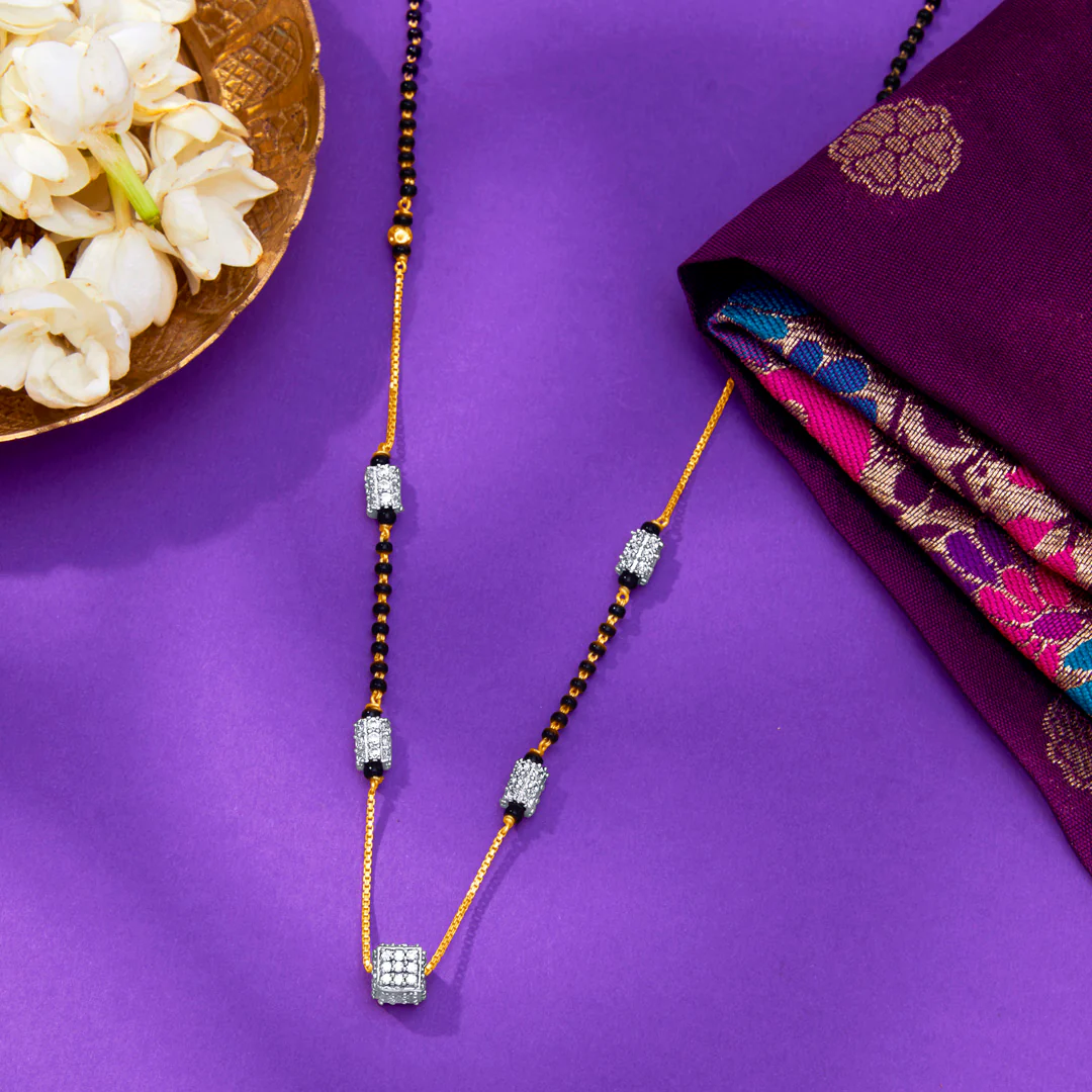 Beads of Eternity Yellow Gold Modern Mangalsutra For Women