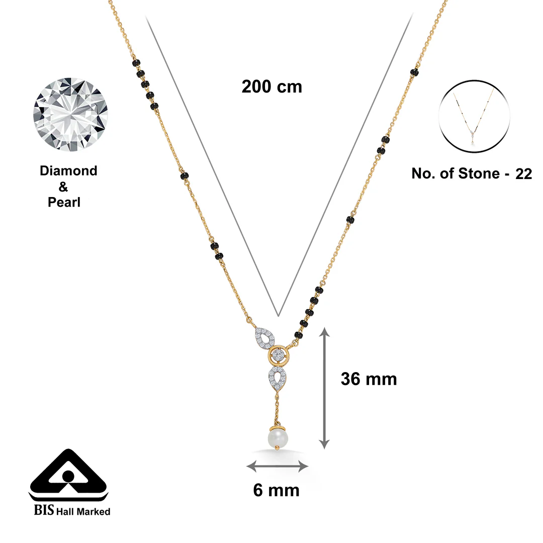 Blessing Gold & Diamond Modern Mangalsutra For Women - Image 5
