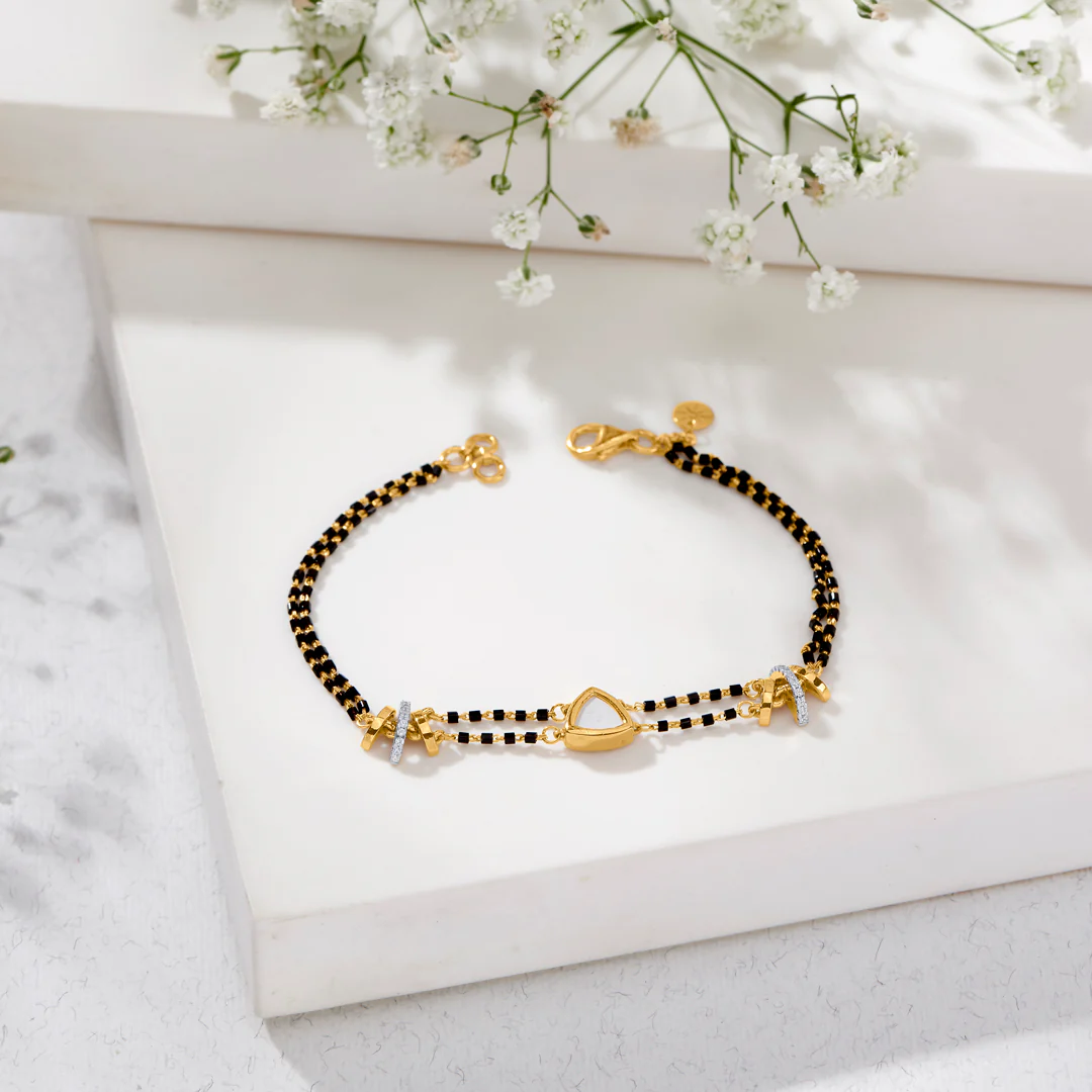 Bliss Knot Yellow Gold Mangalsutra Bracelet for Women