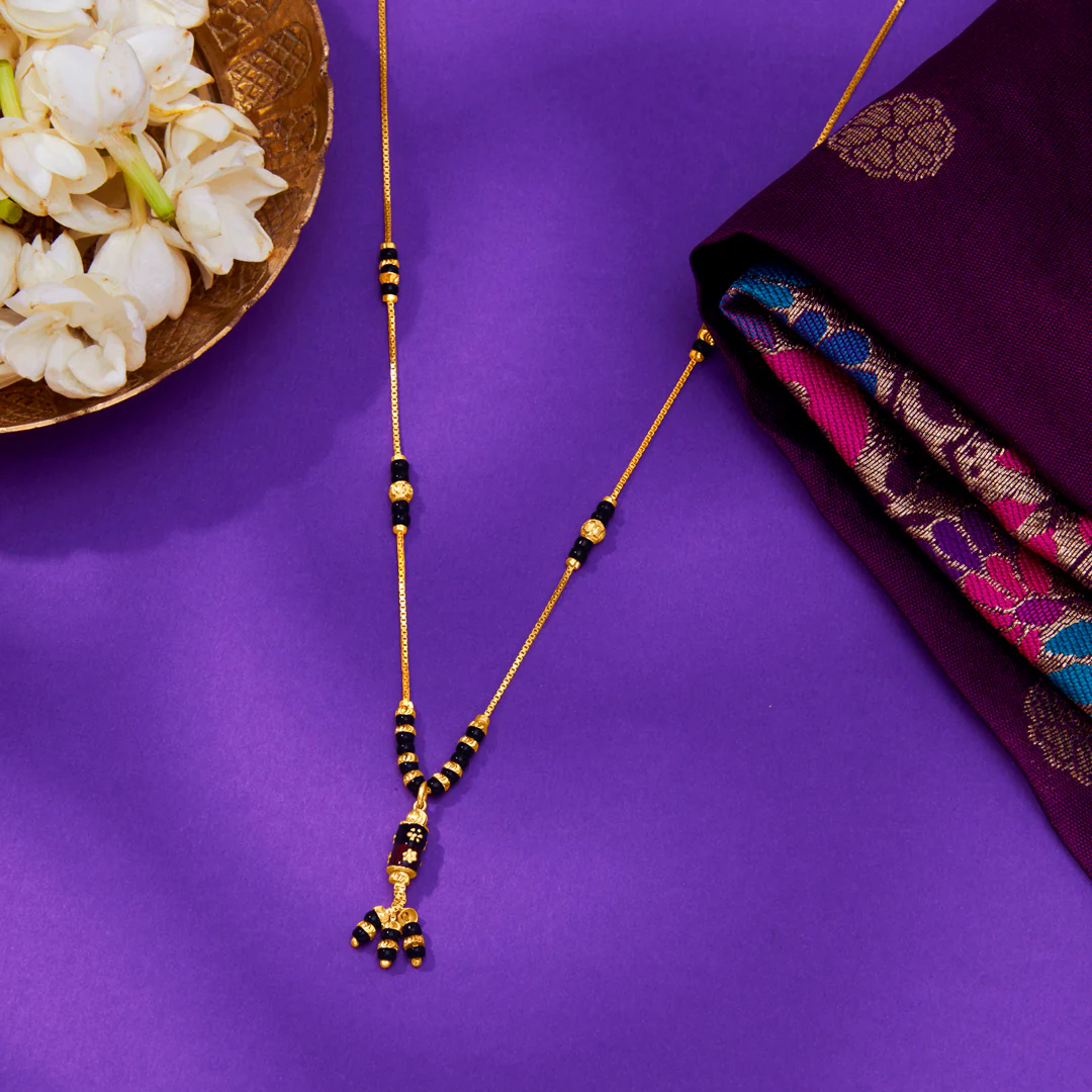 Blissful Beads Yellow Gold Modern Mangalsutra For Women