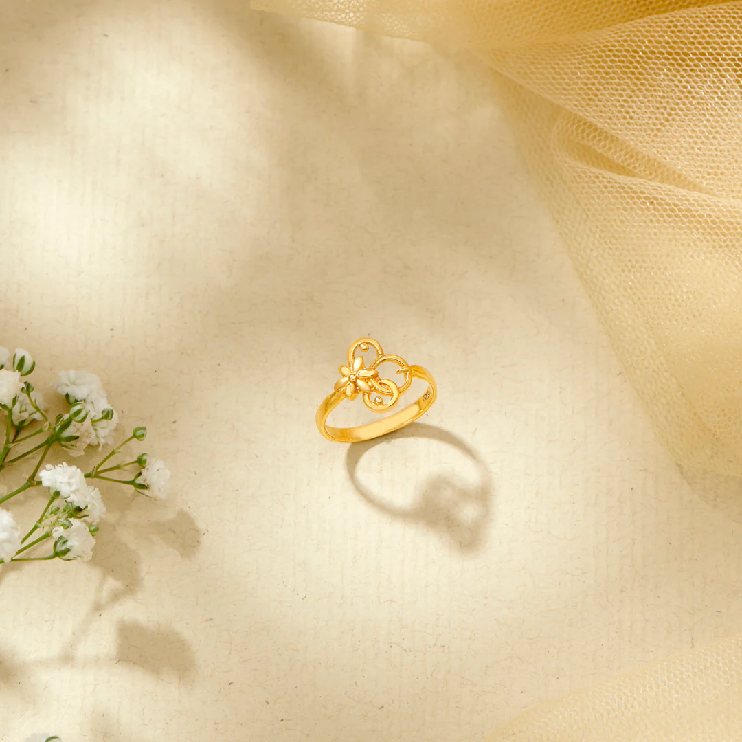 Blossom Bliss Gold Casual Ring For Women
