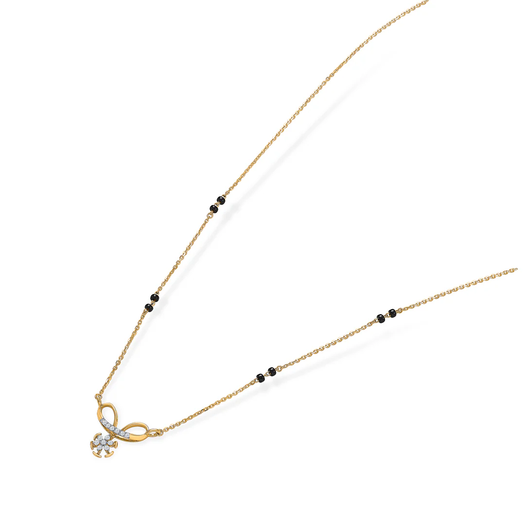 Blossom Bond Gold & Diamond Modern Mangalsutra - Image 3