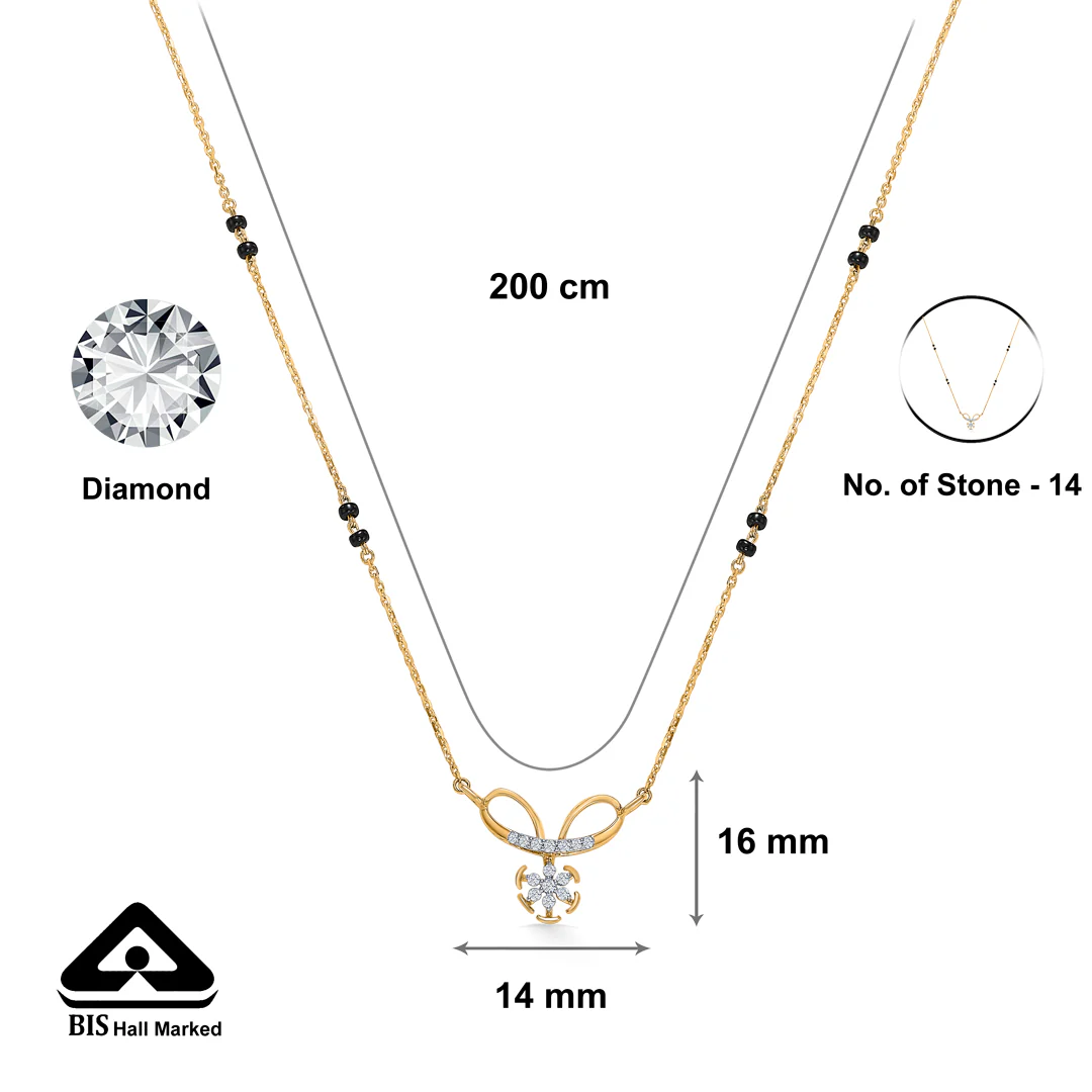 Blossom Bond Gold & Diamond Modern Mangalsutra - Image 4