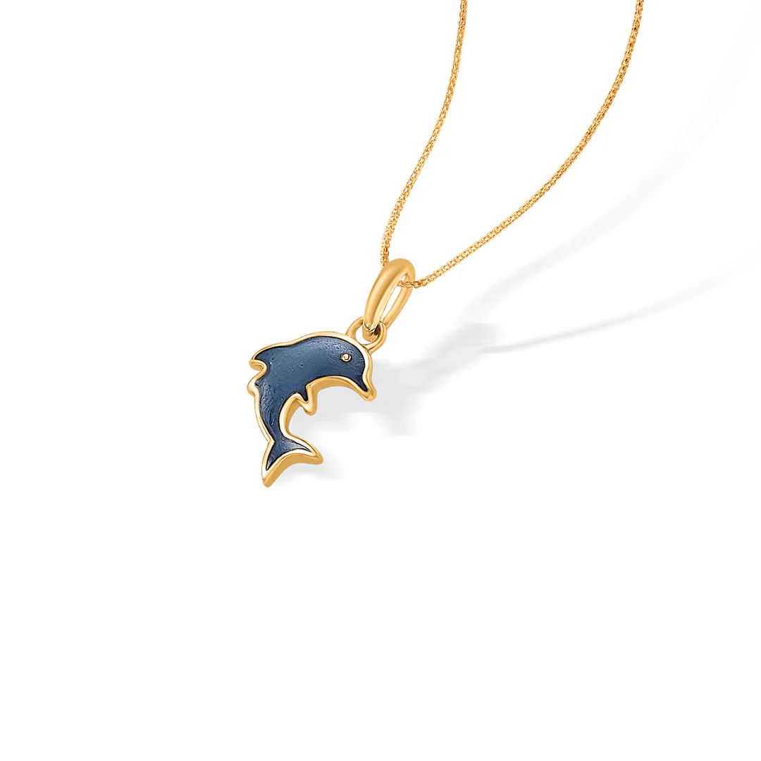 Blue Dolphin Kids Gold Pendant For Women - Image 3