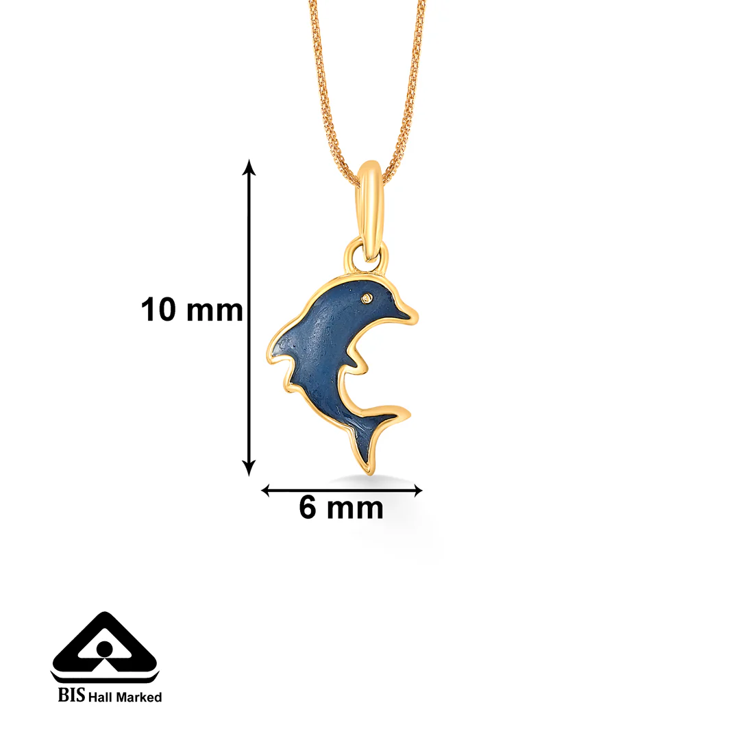 Blue Dolphin Kids Gold Pendant For Women - Image 4
