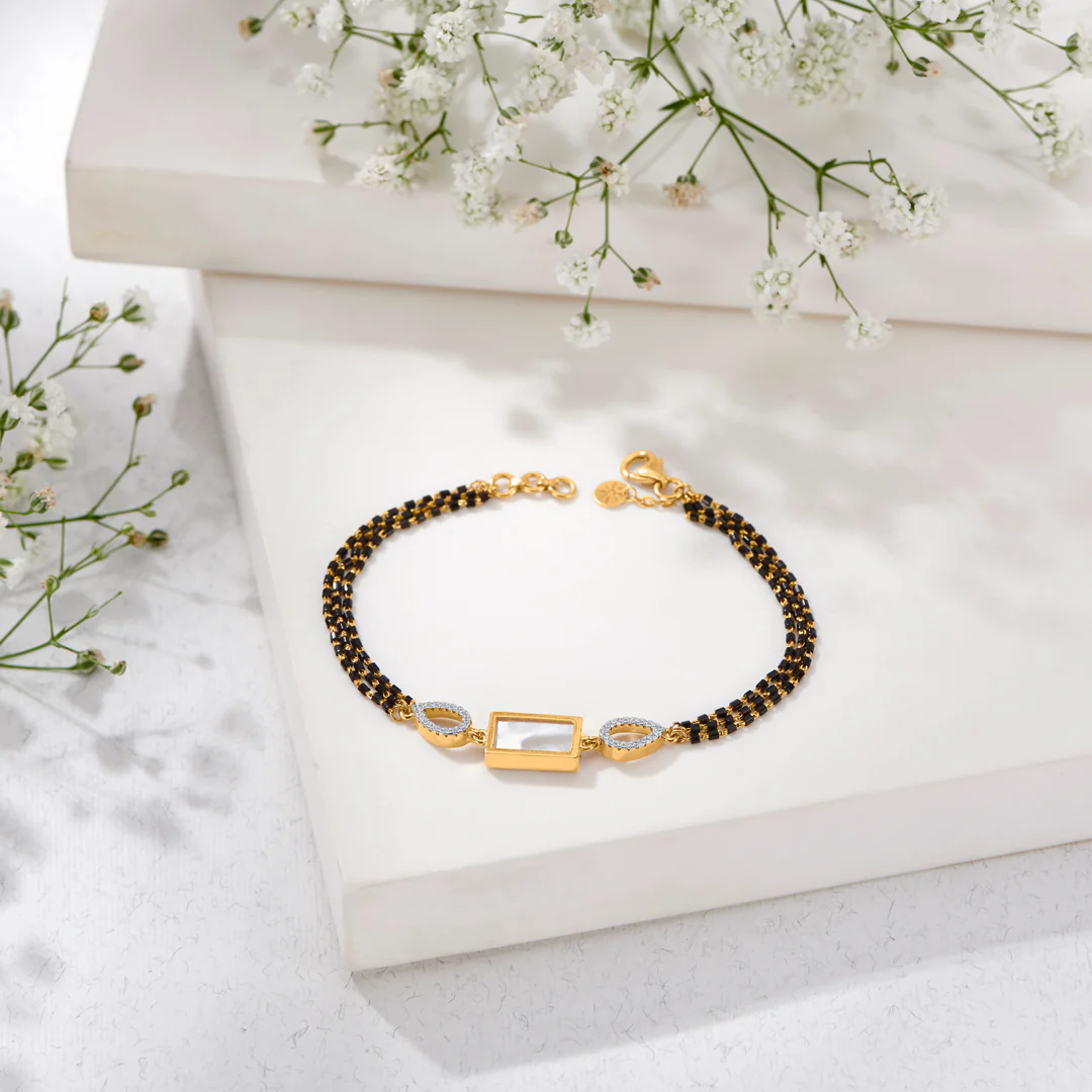 Bonded Radiance Yellow Gold Mangalsutra Bracelet for Women