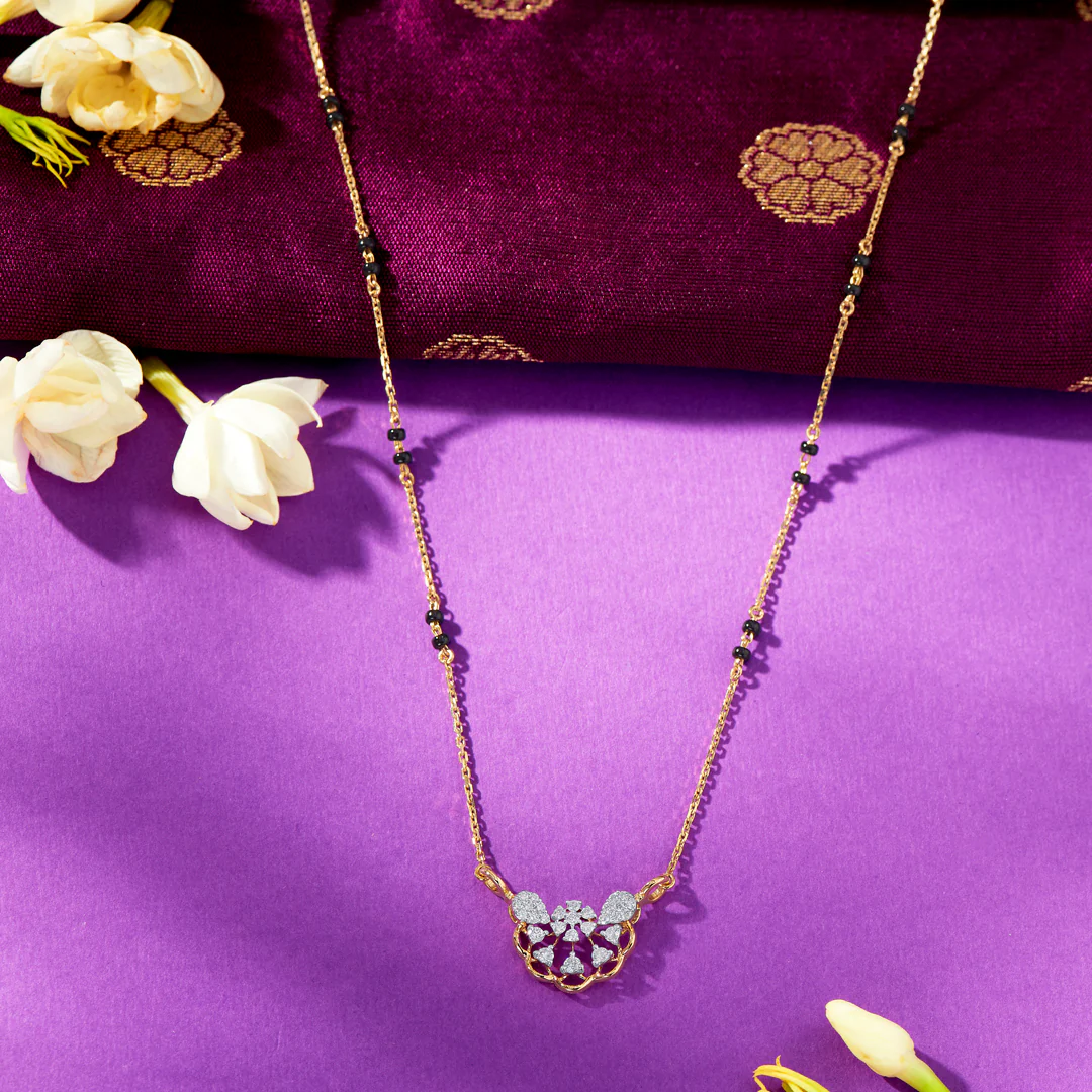 Botanic Bloom Gold & Diamond Modern Mangalsutra For Women
