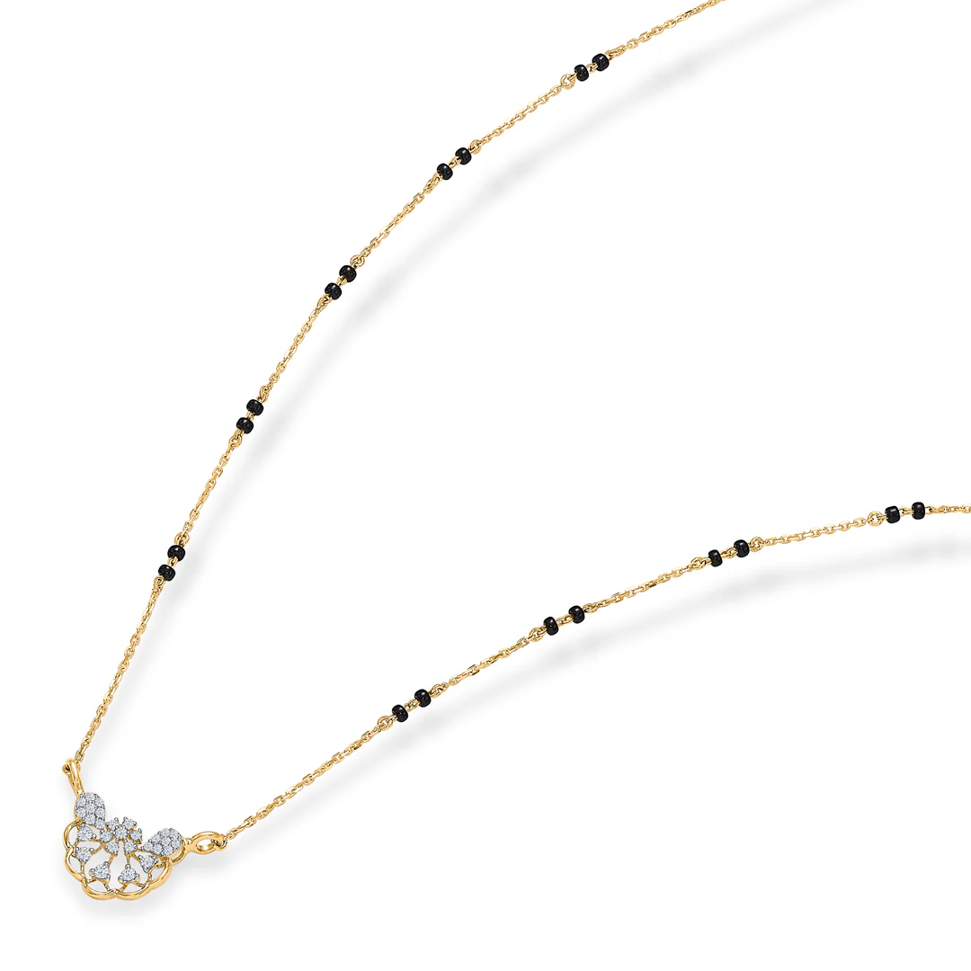 Botanic Bloom Gold & Diamond Modern Mangalsutra For Women - Image 3