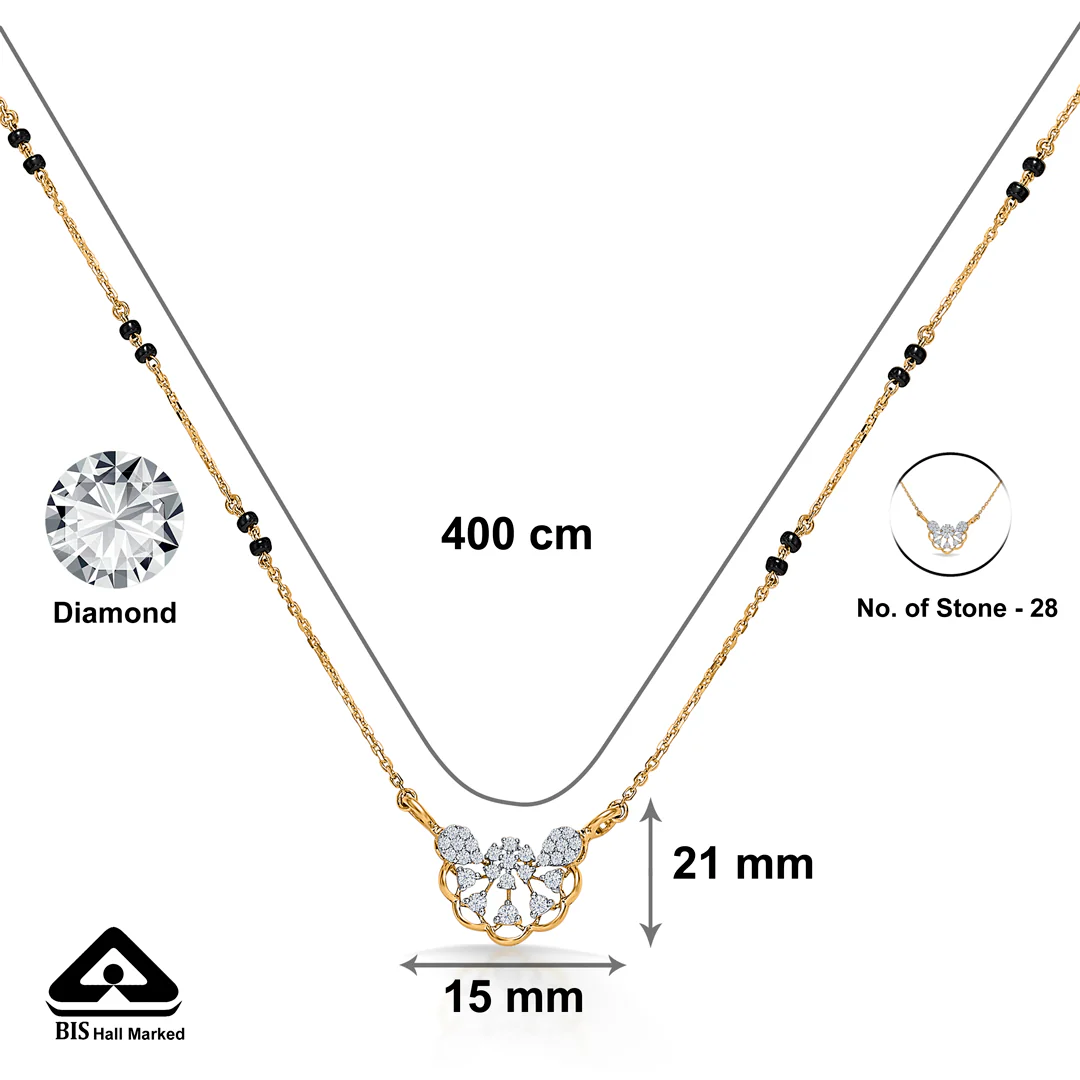 Botanic Bloom Gold & Diamond Modern Mangalsutra For Women - Image 5