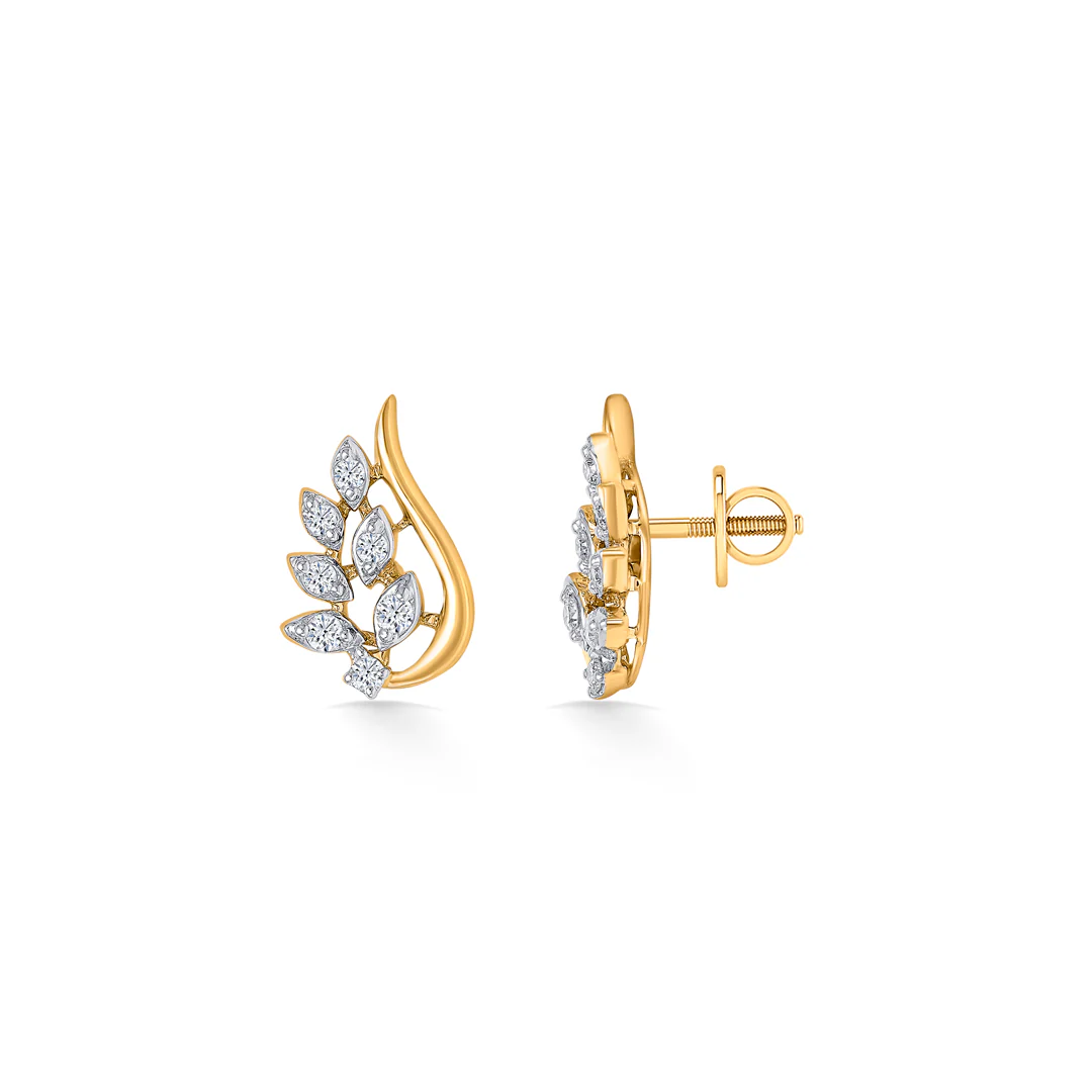 Botanical Glow Gold Stud Earring For Women - Image 3