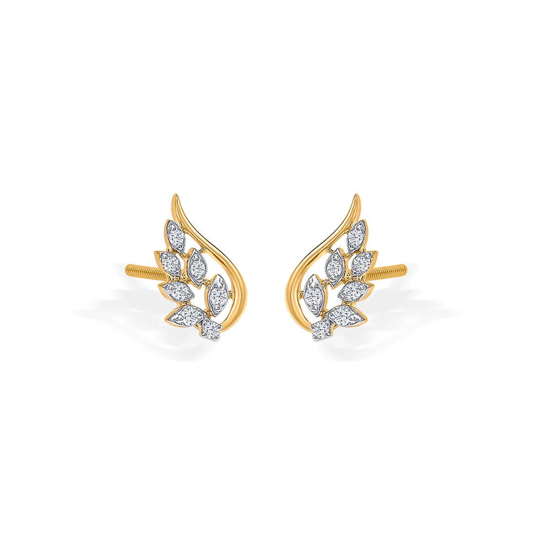 Botanical Glow Gold Stud Earring For Women - Image 4