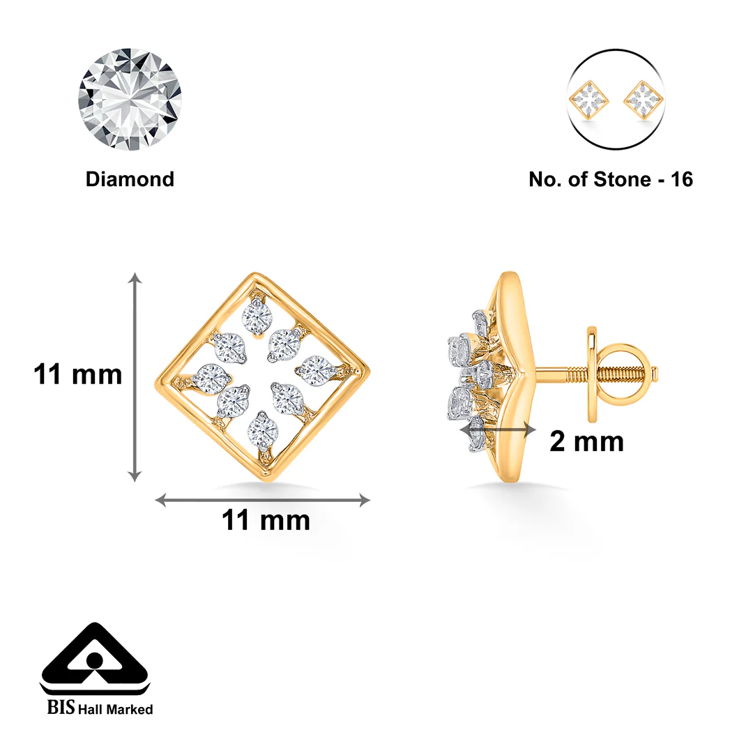 Boxed Beauty Gold Stud Earring For Women - Image 5