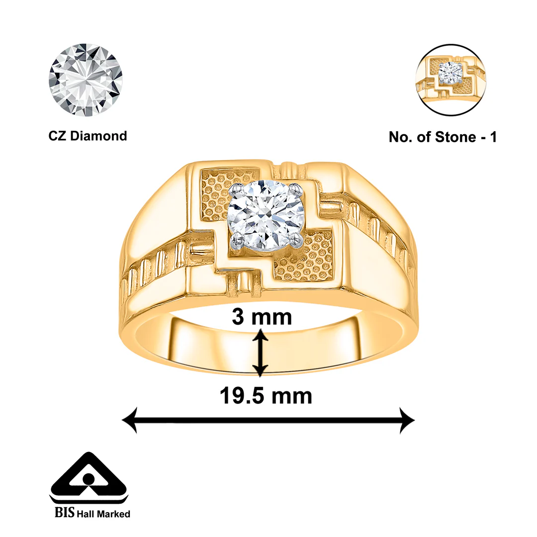 Bravo Charm Yellow Gold Men's Ring - Image 2