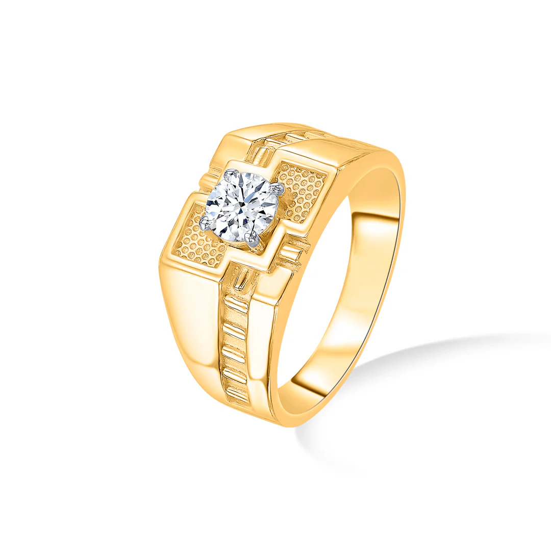 Bravo Charm Yellow Gold Men's Ring - Image 3