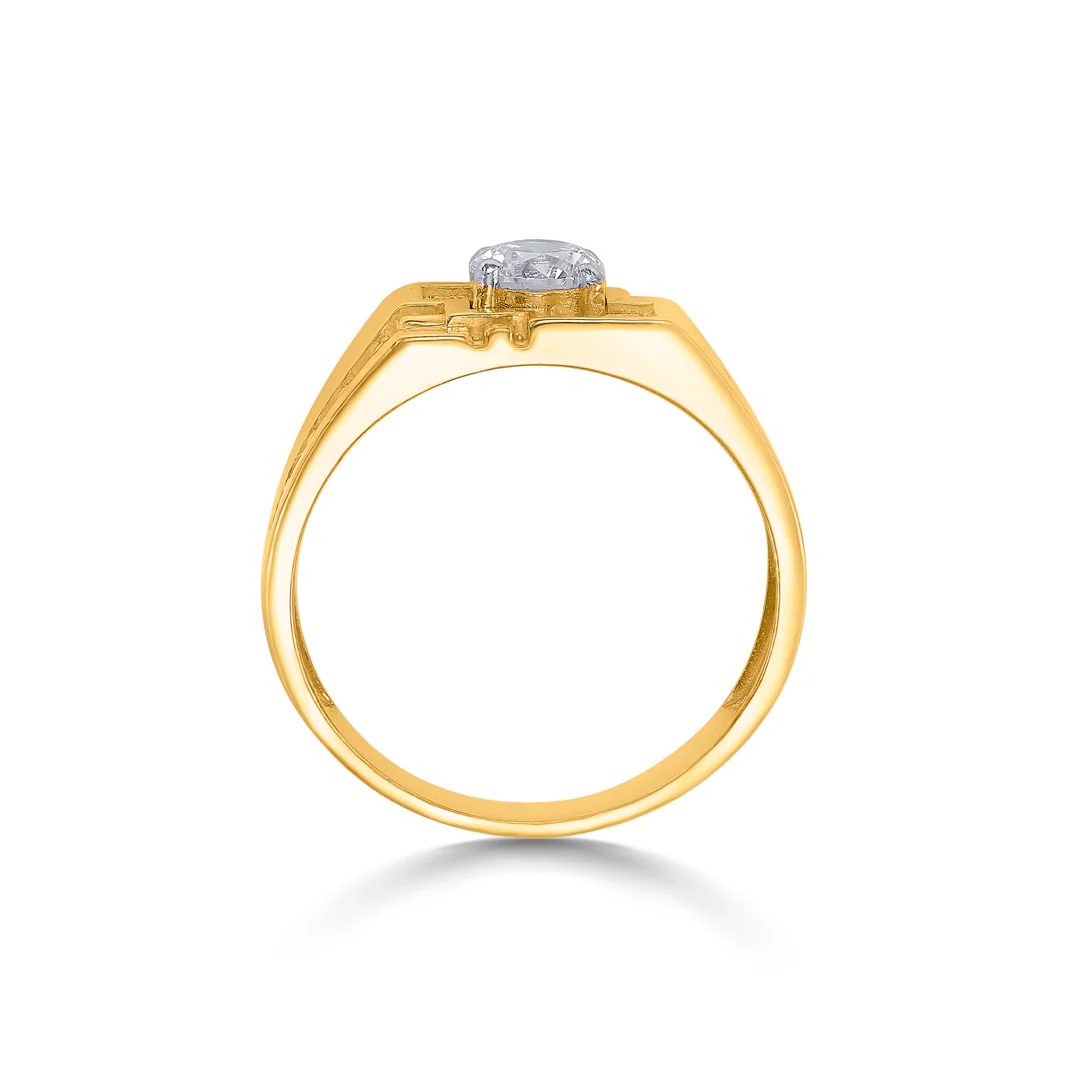 Bravo Charm Yellow Gold Men's Ring - Image 4