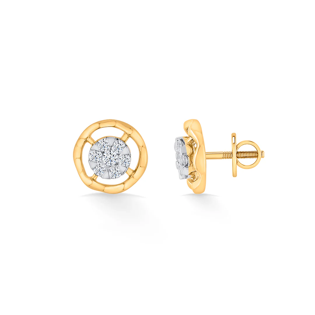 Brilliant Orb Gold Stud Diamond Earring for Women - Image 4