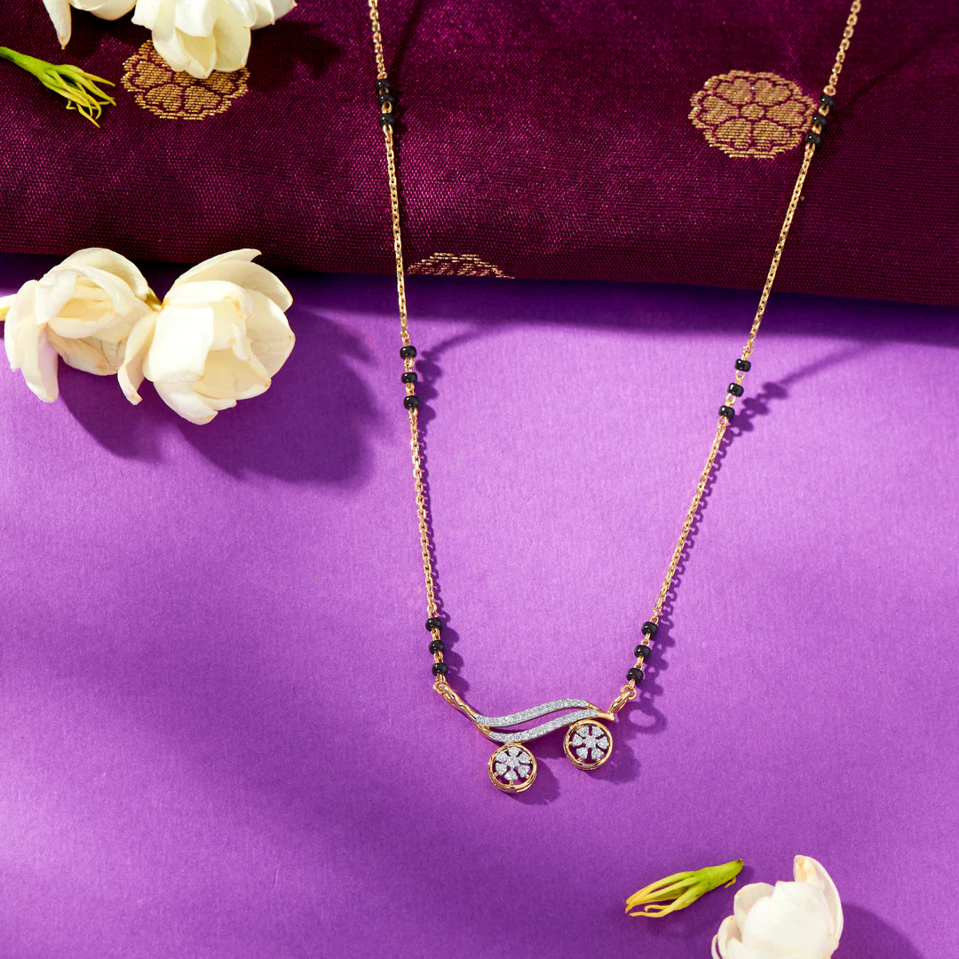 Brilliant Promise Wati-mani Gold & Diamond Modern Mangalsutra For Women
