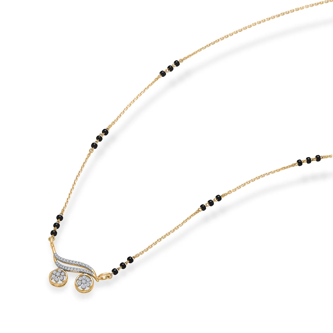 Brilliant Promise Wati-mani Gold & Diamond Modern Mangalsutra For Women - Image 3
