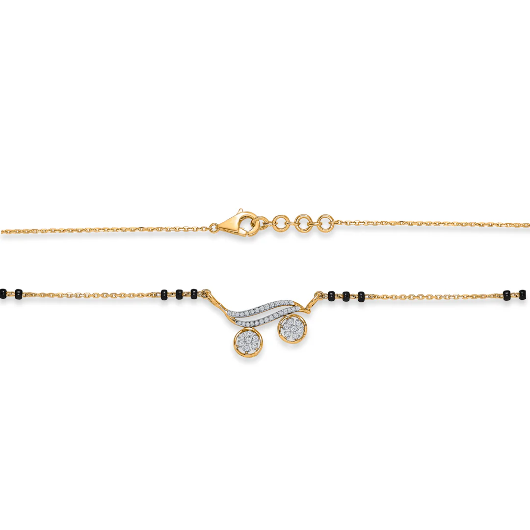 Brilliant Promise Wati-mani Gold & Diamond Modern Mangalsutra For Women - Image 4