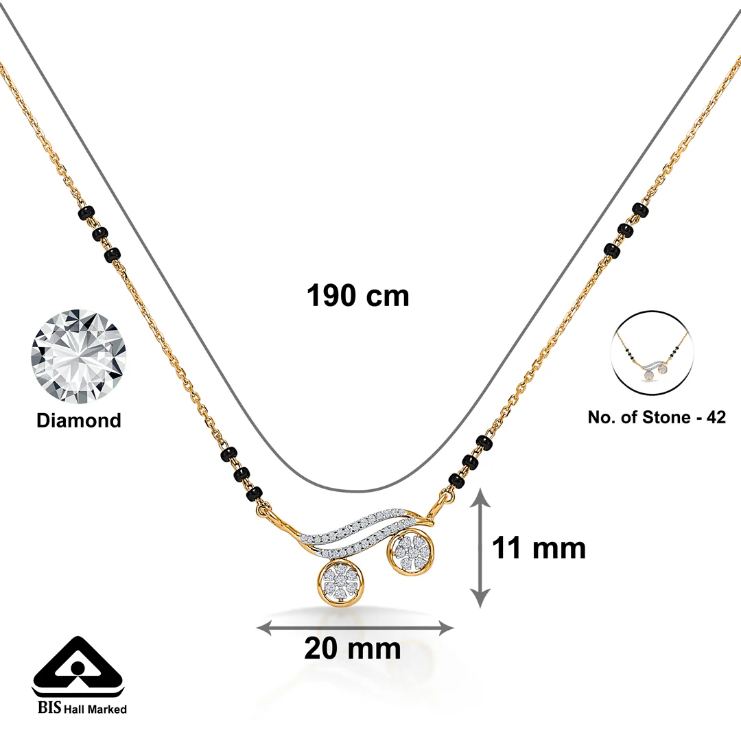 Brilliant Promise Wati-mani Gold & Diamond Modern Mangalsutra For Women - Image 5