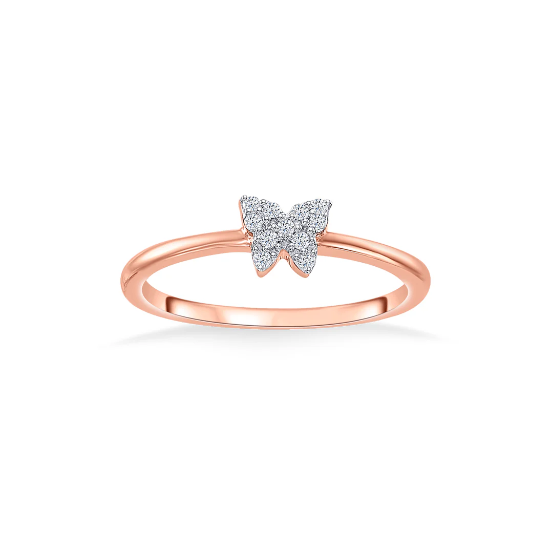 Butterfly Gold & Diamond Ring For Women - Image 2