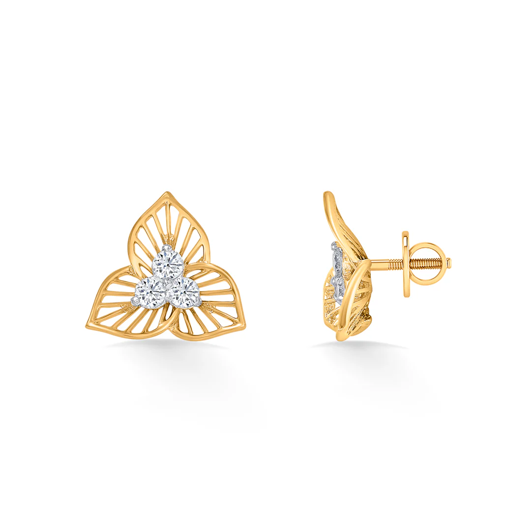 Canopy Glow Gold Stud Earring For Women - Image 3